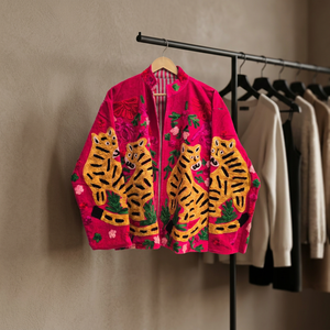 <b>Yellow</b> Hand Embroidered Floral Jacket Women Stand Collar Full Sleeve Boho Prairie Chic Spring Cotton <b>Coat</b> Open Front Boho Casual - Product Image 3