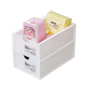 Double Layer Desktop Storage Rack Computer Riser <b>Foldable</b> Rectangle <b>Office</b> Organizer For Study <b>Desk</b> Student Workstation - Product Image 5