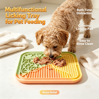 Tapis de Nourrissage en Silicone Alimentaire pour Animaux de Compagnie avec Ventouse Puissante, Antidérapant, Anti-éclaboussures pour Chiens et Chats, Utilisation Intérieure et Camping