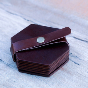 Sous-verres en cuir véritable sur mesure, forme personnalisée, en cuir de buffle de qualité supérieure, pour table, verres et mugs, fabricant LC-0065B - Product Image 1
