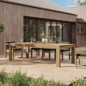 Ensemble de salle à manger d'extérieur en bois massif moderne pour patio, hôtel et jardin - Product Image 5