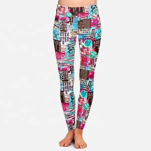 Chien chiot Slogans imprimé Leggings femmes taille haute Yoga beurre doux 92% Polyester 8% Spandex Leggings pour femmes - Product Image 4
