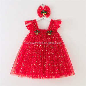 Robes et débardeurs pour enfants, style personnalisé, faible MOQ, motif étoile de Noël, pour bébés et tout-petits - Product Image 6