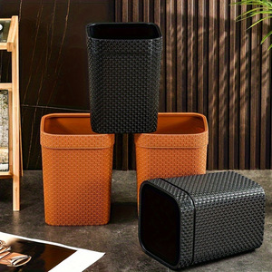 GREENSIDE <span class=keywords><strong>Poubelle</strong></span> en plastique durable style <span class=keywords><strong>rotin</strong></span> avec rebord, corbeille à papier pour salon, chambre et bureau, vente en gros disponible - Product Image 4