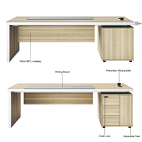 Mobilier commercial moderne Secrétaire en bois d'érable Table de bureau pour ordinateur avec tiroirs convertibles Cabinet