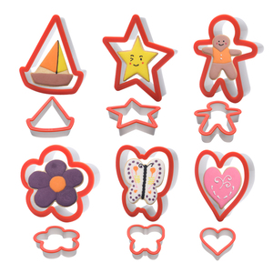 3D Cam + màu xám cạnh Biscuit Cutter Nhựa Tùy Chỉnh Cookie cutter Set - Product Image 1