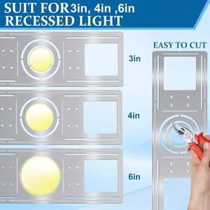 <span class=keywords><strong>Plaque</strong></span> de montage <span class=keywords><strong>encastrée</strong></span> pour éclairage encastré en acier galvanisé de nouvelle construction, 3-4-6 pouces, pour rétrofit de luminaires LED - Product Image 4