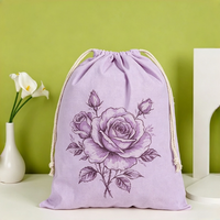Sacs à cordon en toile imprimés de dessins animés vintage, simples et recyclables, grandes pochettes pour l'emballage de vente au détail en boutique