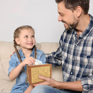 Boîte de défi d'épargne réutilisable <span class=keywords><strong>en</strong></span> bois pour adultes, pour la réalisation d'objectifs d'épargne, avec compartiments pour Dollar USD, <span class=keywords><strong>Euro</strong></span>, <span class=keywords><strong>XOF</strong></span>/CFA et pièces de monnaie - Product Image 2