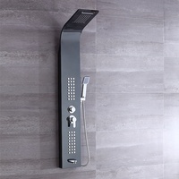 Edelstahl schwarz Wandte ile nass thermostat isch Badezimmer Luxus Turm Mini Smart Wasserfall Dusch paneel