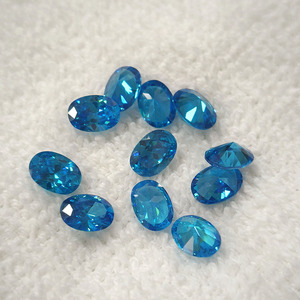 Zircone cubique, pierres synthétiques en vrac, aigue-marine/vert, forme ovale, taille facetée, pierres CZ pour la fabrication de bijoux - Product Image 5