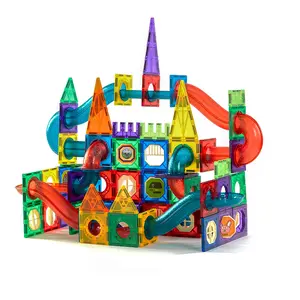 Tensoger 어린이 교육 장난감 자기 빌딩 블록 3D Diy 자기 타일 자기 블록 지능형 장난감 188