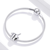 Usine de gros 925 Sterling Silver Charm Glacé Champagne Seau Charme Fit Bracelet DIY Collier Pendentif Club Bijoux SCC1687