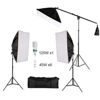 Kit d'éclairage vidéo pour studio photo, kit de support de lumière pour cheveux avec boîte à lumière, kit de support de fond