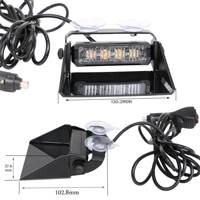 Luz de salpicadero interior para parabrisas, 19 modos, luz estroboscópica de advertencia, luz estroboscópica LED para vehículo de 120mm