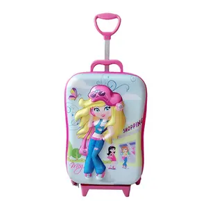 Customized logo 3D kids luggage EVA trolley case