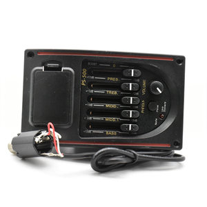 Préampli professionnel pour guitare <span class=keywords><strong>acoustique</strong></span> PS-500 avec micro, réglage de tonalité 5 voies, affichage couleur, accordeur et fixation latérale pour <span class=keywords><strong>amplificateur</strong></span> de guitare folk - Product Image 1