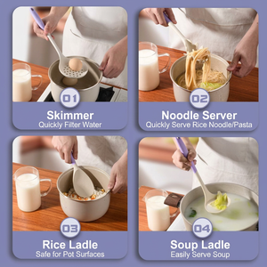 Ustensiles de cuisine en silicone avec noyau en nylon, outils de cuisson antiadhésifs résistants à la chaleur de qualité alimentaire pour la cuisine à domicile, la friture et les soupes - Product Image 4