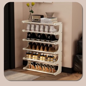 Bamboo <b>shoe</b> <b>rack</b> for home use, front door, multi-layer dustproof <b>storage</b>, dormitory, simple large-capacity <b>shoe</b> <b>rack</b> - Product Image 4