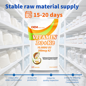 Cápsulas de Gel Suave Veganas de Vitamina D3 K2, OEM, Marca Privada, Listas para FBA, Suministro a Granel Estable, Prueba COA para Vendedores de Plataformas de Comercio Electrónico - Product Image 3