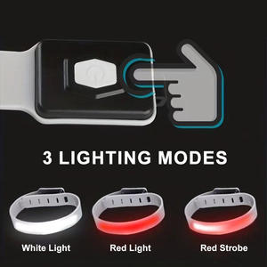 Lampe de sport à faisceau large rechargeable, 3 modes, randonnée, vélo, sécurité, avertissement rouge, lampe de poignet, de cheville, de bras, de nuit, extérieure - Product Image 4