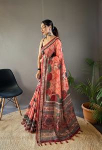 Nueva Colección de Saris de Seda de Algodón Puro con Elegantes Estampados, Sari para Mujer, Sari Nupcial, Disponible en Grandes Cantidades desde India - Product Image 6