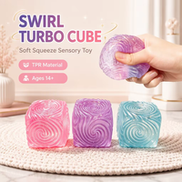 Jouets Squishy TPR Cube Tourbillon à Remontée Lente, Anti-Stress et Anti-Anxiété, Fidget Mochi Sensoriel, 3 Couleurs, Vente en Gros