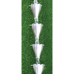 Silver Rain Chain <b>for</b> <b>Garden</b> Decorative Traditional Design Indoor and Outdoor Handmade <b>Garden</b> Hanging Rain Chain - Product Image 1