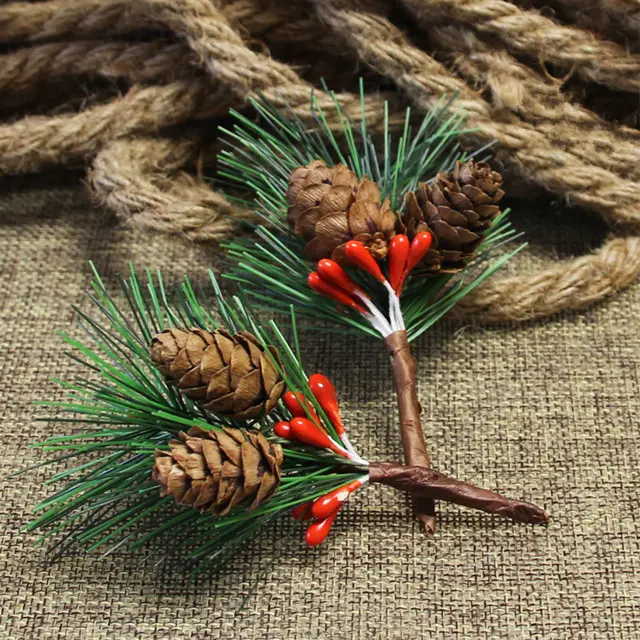 Wholesale Pine Needles Mini Christmas Tree accessories Gift Boxes Customization Christmas And Desktop Decor Artificial Flower