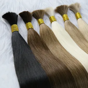 High Quality Brazilian Bulk Human Hair , Wholesale Hair Vendors Virgin Bundles In Bulk Raw Indian Hair Bulk Braiding No Weft