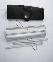 Bannière enroulable double face commerciale avec un déploiement fluide et un poids net de 4,9 kg pour une portabilité, support d'affichage portable