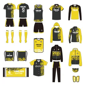 Set completo uniforme da calcio sublimata Design personalizzato maglia da calcio in poliestere Kit uniforme da calcio maglia da squadra di calcio