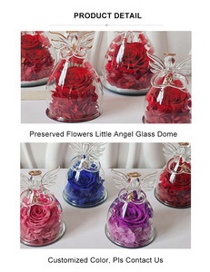 AM-PFA11 giorno di san valentino <span class=keywords><strong>fiore</strong></span> conservato eterna rosa piccolo <span class=keywords><strong>angelo</strong></span> cupola di vetro romantico scatola regalo decorativa per Halloween - Product Image 6