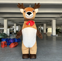 Vente flash - Costume de mascotte gonflable personnalisé Happy Sky unisexe pour adultes - Cerf, renne, élan - Idéal pour le Mardi Gras/Carnaval