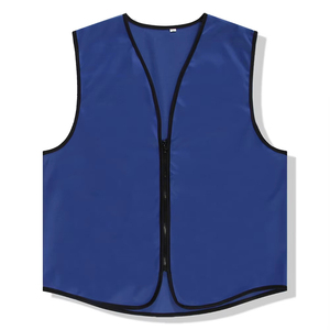 Gilet da lavoro Design personalizzato uniforme per eventi di attività gilet con cerniera volontari del supermercato con tasche in blu Navy - Product Image 3