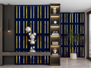 Panneaux muraux en cuir 3D <span class=keywords><strong>de</strong></span> luxe, autocollants muraux en mousse IXPE autocollants avec bordure métallique pour la décoration du salon, <span class=keywords><strong>de</strong></span> la tête <span class=keywords><strong>de</strong></span> <span class=keywords><strong>lit</strong></span> - Product Image 2