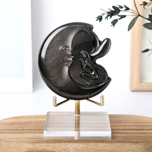 Nouvelle Arrivée : Sculptures en Obsidienne Argentée, Pierre de Guérison Naturelle, pour la Décoration Intérieure - Product Image 5