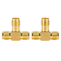 Conector SMA-KKK de tres puertos, conector de antena macho, orificio interno roscado externo hembra de tres puertos, conector adaptador