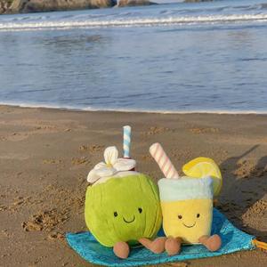 Vente en gros Peluche <span class=keywords><strong>chat</strong></span> amusant limonade <span class=keywords><strong>vert</strong></span> noix de coco Jouet en peluche brodé Ornement pour enfants filles Cadeau Nouveau - Product Image 3