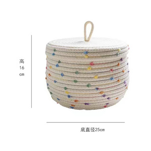 Factory Hot Sale <b>Storage</b> <b>Baskets</b> Woven Cotton Rope <b>Basket</b> Organizing Home Decoration - Product Image 2