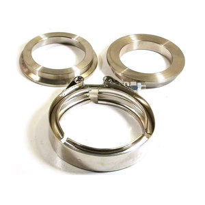En stock: Abrazadera de <span class=keywords><strong>escape</strong></span> tipo V de acero inoxidable de 2.5 pulgadas con bridas macho y hembra de PDM - Product Image 1