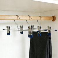 Cintres en métal gain de place pour vêtements, manteaux, jeans, pantalons, jupes avec pinces antidérapantes réglables – Vente en gros