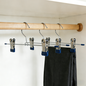 Cintres en métal gain de place pour vêtements, manteaux, jeans, pantalons, jupes avec pinces antidérapantes réglables – Vente en gros - Product Image 3