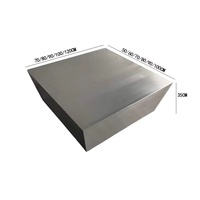Table basse moderne en acier inoxydable brossé mat, table à thé carrée pour salon, durable et facile à nettoyer