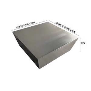 Mesa de Centro Moderna de Acero Inoxidable con Acabado Mate Cepillado, Mesa de Té Cuadrada para Sala de Estar, Duradera y Fácil de Limpiar - Product Image 6
