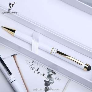 Stylo à bille fantaisie en métal avec logo personnalisé, couleur contrastée 2023, avec stylet pour l'écriture - Product Image 5