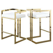 Luxury Style Stainless Steel Polished Bar <b>Stool</b> with White <b>Cushion</b> Seat Elevate Elegance with Gold Plated Decorative for Hotels - Product Image 6