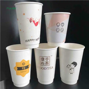 <strong>Eco</strong> Friendly Disposable Insulated Hot Drink 8oz Double Wall Coffee Pla <strong>Paper</strong> <strong>Cups</strong> Blank with Sleeve and Lid - Product Image 3