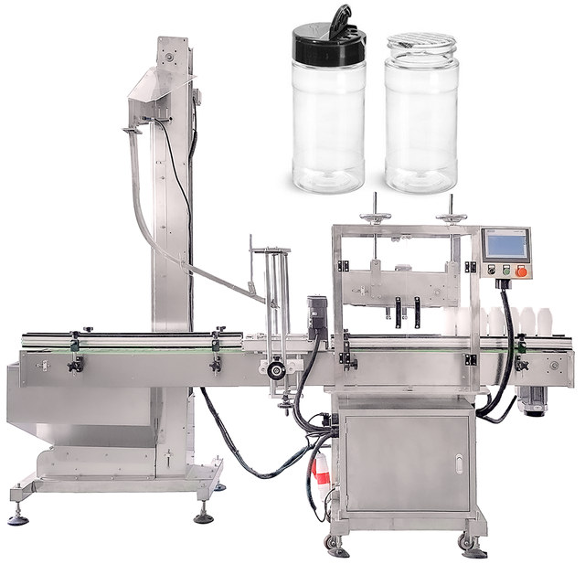 YIMU PM50 Full Automatic Press Lid Can Capper Snap Lid Closing Machine Bottle PET Cap Pressing Capping Machine With Cap Feeder