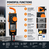 Clamp Meter TRMS Profesional 600A Multimeter Digital dengan Bluetooth untuk Pengujian Listrik HVAC